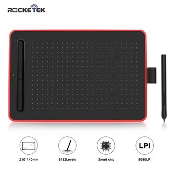 Rocketek Skaitmeninis Tabletės 8.5*5.3 Colių 8192 Lygiai USB Parašas Grafikos Piešimo Pen Tablet OS Žaidimas Baterija-Nemokamai Tabletė Dovana