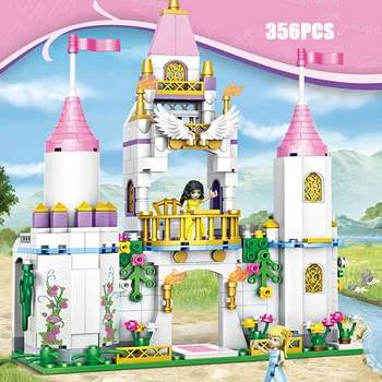 Romantiška pasaka Rosebush pilies statybos blokas princesė duomenys plytų švietimo žaislai mergaitėms dovanų
