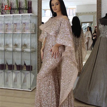 Rose Aukso Rankovių Skara Prabanga Vakarinę Suknelę 2020 M. Dubajaus Undinė Blizgučiais Linksmam Vakaro Suknelės