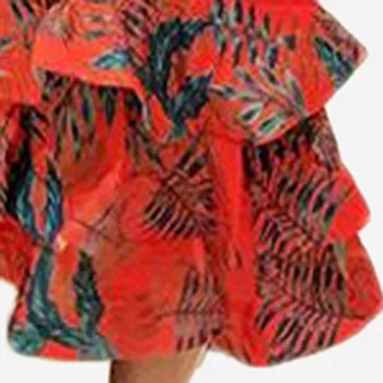 Rožinė V-Kaklo Atogrąžų Spausdinti Raukiniai Suknelė Afrikos Moterų Bodycon trumpomis Rankovėmis Vasarą Šalies Vakarą Sluoksniuotos Mermaid Dress Midi 2XL