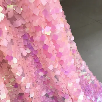 Rožinės spalvos BLIZGUČIAI AUDINIO, siuvinėjimo nėrinių audinio Vestuvinė Suknelė Tiulio Sijonas Medžiagos, audiniai kratinys kumas telas por metro