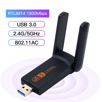 RTL8814 1900Mbps USB Wifi Adapter Dual Band 2.4 G/5 ghz 802.11 KS USB 3.0 Lan Adapteris WIFI Dongle, Su Antena Nešiojamojo kompiuterio Darbalaukį