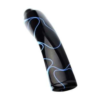 Ru-Mėlyna su juoda Išlenktas Akrilo Rūkymas Kandiklį Tabako vamzdis Kamieninių už Briar Medienos Tabako Vamzdis 9mm Filtras Priedai be0137