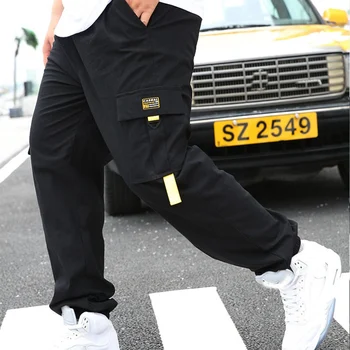 Rudenį Vyrų krovinių kelnės kišenės, Elastinga juosmens kelnes pavasario gatvės plius dydis 6XL 7XL 8XL 9XL žmogus kietas sporto kelnės elastingumą