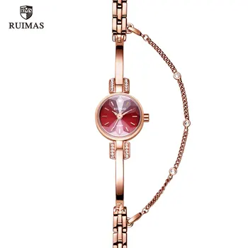 RUIMAS Prabanga Rose Aukso Apyrankės, Laikrodžiai Moterims Top Brand Vandeniui Laikrodis Lady Vandeniui Kvarco Žiūrėti Moterų Relogio Laikrodis