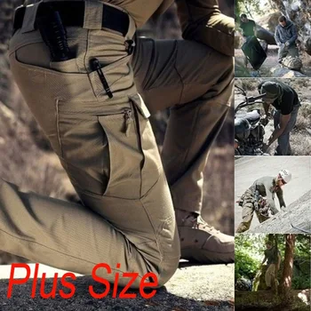 S-5XL Vyrų Atsitiktinis Krovinių Kelnės Klasikinės Lauko Pėsčiųjų Žygius Kariuomenės Taktinių Sweatpants Kamufliažas Karinės Multi Pocket Kelnės