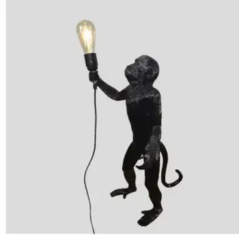 Sakai Juodas Baltas Auksas Beždžionė Lempos Pakabukas Šviesos Kambarį Lempos Dailės Salonas Studijuoti Kambarys Led Žibintai blizgesio Su E27 Led Lemputės