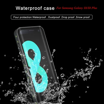 Samsung Galaxy S8 S 8 Atveju IP68 Vandeniui Case for Samsung Galaxy S8 Plius S8+ Dangtis Povandeninio Nardymo KOMPIUTERIS + TPU Šarvai Dangtis