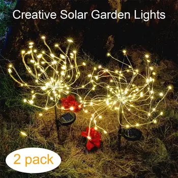Saulės Fejerverkų Šviesos 120 LED Žibintai, Lauko Fejerverkų Saulės Sodas, Dekoratyviniai žibintai Takas, Kelias Kieme Kalėdų