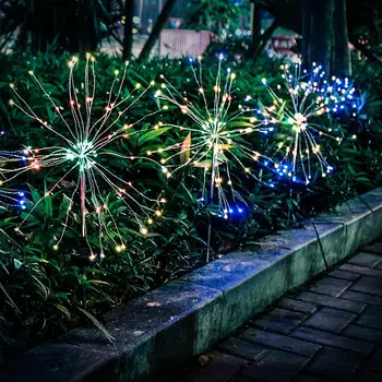 Saulės Fejerverkų Šviesos 120 LED Žibintai, Lauko Fejerverkų Saulės Sodas, Dekoratyviniai žibintai Takas, Kelias Kieme Kalėdų