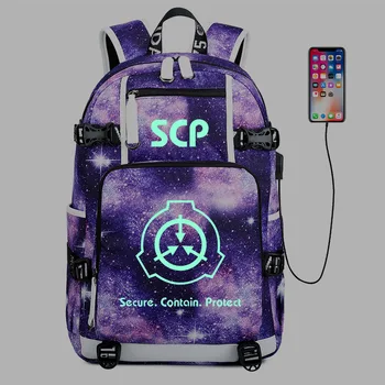 SCP Foundation Galaxy Kelionių Kuprinė Didelis Mokyklos Krepšiai Vandeniui Bookbag USB Įkrovimo Nešiojamas Bagpack Moterų Daypack Kuprinės