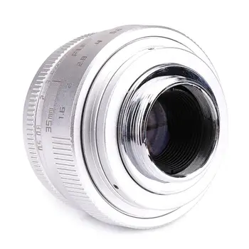 Sidabro Mini 35mm f/1.6 APS-C VAIZDO Objektyvas+adapteris žiedas+2 Makro Žiedas, skirtas P anasonic/O lympus Micro4/3 M4/3 Mirroless Fotoaparatas