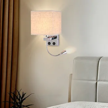 Sienos šviesiai miegamojo Lovos Žibintai Kinų stiliaus USB įkrovimo luces led decoracion dormitorio žibintai apšvietimas, Modernios Lempos