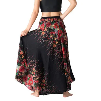 Sijonai moterų 2020 m. korėjos stiliaus sijonas Moterims, Ilgai Hipių Bohemijos Čigonų Boho Gėlės Elastinga Juosmens Gėlių Apynasrio Sijonas atsitiktinis