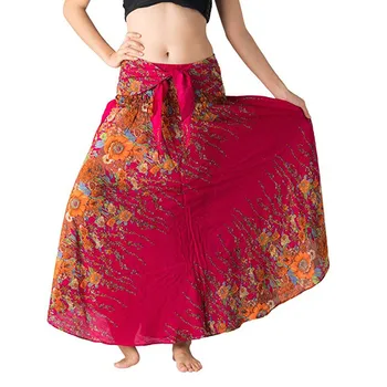 Sijonai moterų 2020 m. korėjos stiliaus sijonas Moterims, Ilgai Hipių Bohemijos Čigonų Boho Gėlės Elastinga Juosmens Gėlių Apynasrio Sijonas atsitiktinis