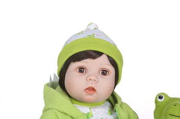Silikono Baby Doll, Kad Atrodo Realus Naujagimių Mirksi Lėlės Akių Uždaryti Ir Atidaryti Juda Akys, Mini Lėlė, Minkšta Kūno 55cm Realus Pagal