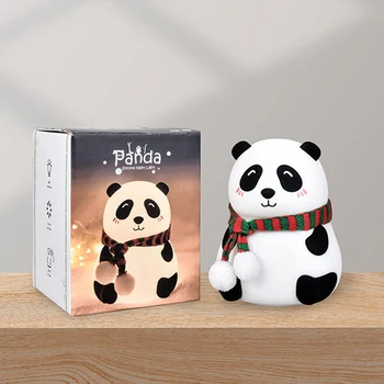 Silikono Palieskite Jutiklio Kūdikis Naktį Šviesos diodų (LED) Vaikai Panda Lempos, 7 Spalvų USB vaikai Naktį Žibintai Įkraunamas LED Šalia dropship
