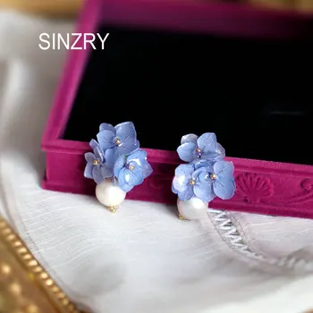 SINZRY asmenybės papuošalai rankų darbo gėlavandenių perlų konservuoti gėlių kutas lašas auskarai moterims