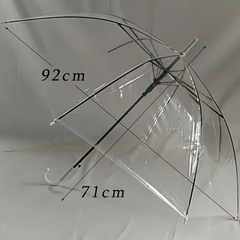 Skaidrus Ilga Rankena Skėtis Plastiko POE Skaidrus Lapų Narve Saulės Skėtis Skėtis Skėtis Moterų Pusiau automatinį skėtį nuo saulės