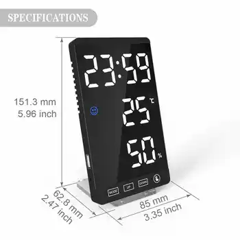 Skaitmeninio signalo clocke skaitmeninis clocke led dekoratyvinis stalo laikrodis elektroninis stalinis Oras laikrodis su termometru touch control