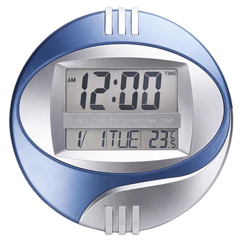Skaičių Ekranas LED Elektroniniai Sieninis Laikrodis Atidėti Stalo Laikrodis Išjungti Laikiklis Laikrodis Apvalios LCD su Kalendoriniais Temperatūra