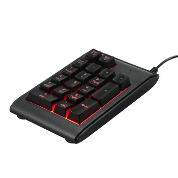 Skaičių Klaviatūra USB Laidinio 19 Klavišus Mini Skaičių Klaviatūrą su LED Apšvietimu Vandeniui ABS Nešiojamojo KOMPIUTERIO