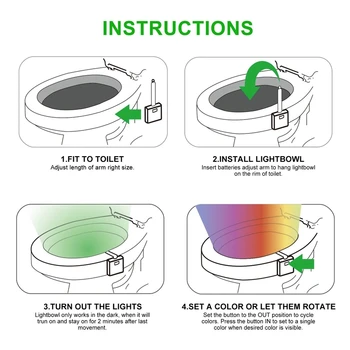 Smart PIR Judesio Jutiklis Tualeto Sėdynė Naktį Šviesa 8 Spalvų Vandeniui Apšvietimas unitazo LED Luminaria Lempos WC Tualeto Šviesos
