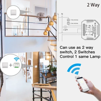 Smart Switch Smart Gyvenimas/Tuya APP 1/2 Būdas 90-250V WiFi Jungiklis Modulis Su Geležinkelių Laikiklis Dirbti Su Alexa 