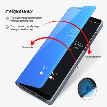 Smart Veidrodis Atveju, Huawei 30 P40 P20 Pro Lite P9 P10 Plius P Smart Z Y9 Premjero Padėjėjas 20 30 10 9 Pro Lite Telefono Padengti