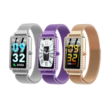 Smart Watch Širdies ritmo Monitorius Kraujo Spaudimas Fitneso Apyrankę Sporto Pedometer Smartwatch Mergaitėms Ponios Metalo Žiūrėti