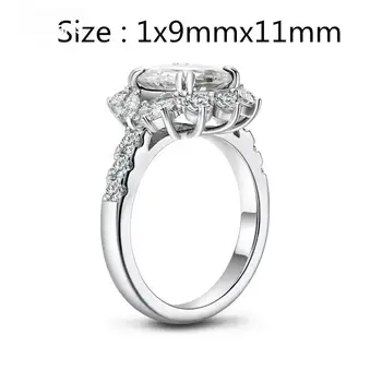 Sona 9*11mm Graviravimas Žiedas S925 Sterlingas sidabro, Deimantų Užsakymą žiedas Marry me žiedas 925 ovalo supjaustyti vertus rinkinys