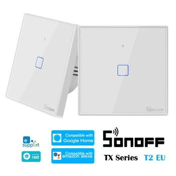 SONOFF T2 ES TX Serijos WiFi Sienos Jungiklis, 433 RF Jungiklis Automatikos, Suderinamą su 