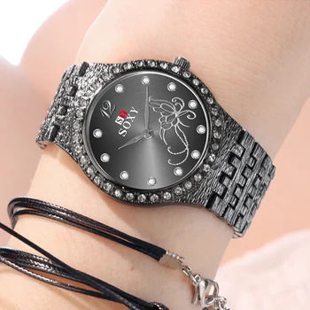 SOXY Moterų Watch TOP Brand Prabanga Aukso kalnų krištolas Moterų Laikrodžiai Ponios Plieno Laikrodis Relogio Feminino Laikrodis 2019 reloj mujer