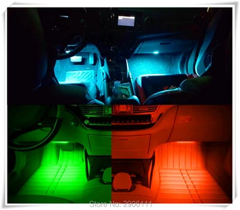 Spalvos LED automobilio interjero atmosferą žiburiai 