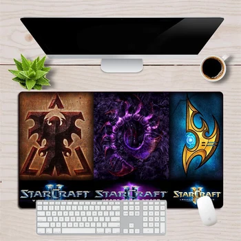 Starcraft ⅱ Žaidimų Kilimėlis Didelis 70x40cm Skalbti Fiksavimo Krašto Patvarus Pelės mygtukai Žaidėjus Biuro Kompiuterio Kietas Nešiojamojo kompiuterio Stalas Kilimėlis