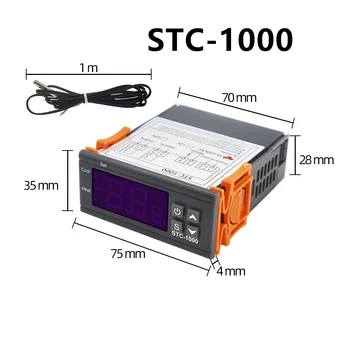STC-1000 STC-3000 STC-3028 Skaitmeninis Termostatas, Temperatūros Reguliatorius Termometro Jutiklis Drėgmėmačiu 12V 24V 220V 40%nuolaida