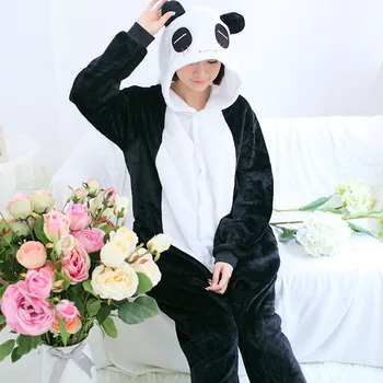 Suaugusieji Kigurumi Vienaragis Pižama rinkiniai vaikams Sleepwear Pyjama Gyvūnų Cosplay Kostiumas Moterims Žiemos Drabužių Mielas Gyvūnų Žiemos Kostiumas