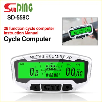 Suding dviračių kompiuterio belaidžio skaitmeninis LCD apšvietimas kelių spidometras chronometras spidometras dviračių priedų SD-558C