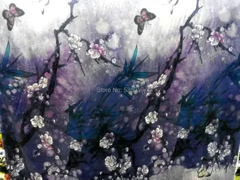 Super High-end Kompiuterių Skaitmeninis Sunkiųjų Tampri, Natūralaus Šilko Audinio afrikos antklodė audiniai, violetinis Slyvų Gėlės drugelis Audiniai
