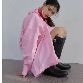 Svetimų Kitty Rožinis Visas Rungtynes, BF Stilingas Palaidinės Moteriškas 2020 Atsitiktinis, Kietas Naujo Dizaino Moterų Elegancija Prarasti Atsitiktinis Šviežių Marškinėliai
