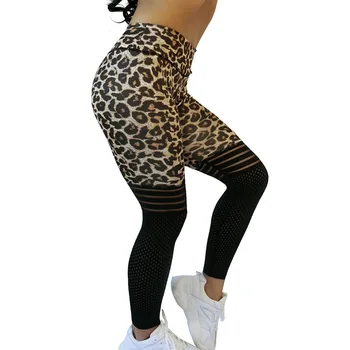 SVOKOR Seksualus Leopard Legging Aukšto Juosmens Sporto Moterų Fitneso Antblauzdžiai Akių Kratinys Ziajać Push Up Treniruotės Jeggings