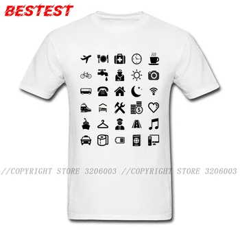 T-shirt Juoda Balta marškinėliai Mens Marškinėlius Mini Pagrindinio Piktogramą Viršūnes Modelis Kelionės Tshirts Šypsenėlių Padėti Žmogui Animacinių filmų Drabužius Užsakymą