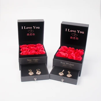 TA MINGREN Romantiška Rožė Gėlių Premium Dvigubas Stalčius Papuošalai Prabanga Užsakymą Meilužis Gimtadienio Dovanų Dėžutėje