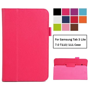 Tabletę Flip case For Samsung Galaxy Tab 3 Lite 7.0 T110 T111 T113NU T116 PU odos apsauginis Stovas dangtelis, skirtas 