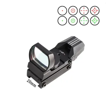 Taktinis 20 mm Rail Mount Riflescope Medžioklės Optika Holografinis Red Dot Akyse Reflex 4 Tinklelis Taktinių Ginklų Aksesuarai
