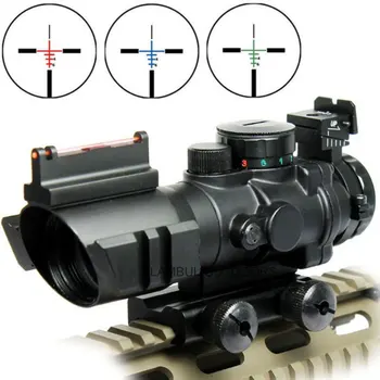 Taktinis 4x32 Acog Riflescope 20mm Suderinta Reflex Optika Apimtis Pluošto Akyse Medžioklės Oro Pistoletas, Šautuvas Airsoft Snaiperis didinamasis stiklas
