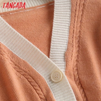 Tangada moterų apelsinų žiedų cardigan vintage megztinis 2020 m. rudens žiemos negabaritinių megzti megztinis kailis BC90