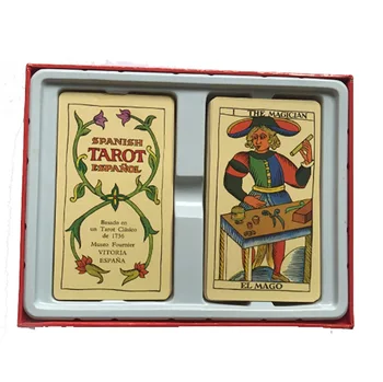 Taro iš Marselis korteles, ispanų ir anglų versija 78 +22 vnt/set pakuotėje žaisti kortelės tarots kortelės stalo žaidimas