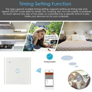 Teekar Touch Valdymo Jungiklio, Smart Light Switch EweLink JK/ES Standartas 1/2/3 Gauja Wifi Šviesos Jungiklis Dirbti Su Alexa 