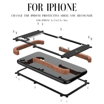 Telefono dėklas Skirtas iPhone XS Max Originalus R-Tiesiog Medienos Bamperis Metalo Case For iPhone XS XR Aliuminio Rėmas, Telefono Atvejais Priedai